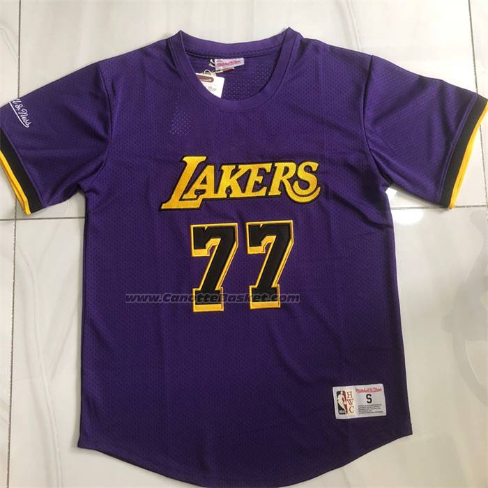 Maglia Manica Corta Los Angeles Lakers Luka Doncic No 77 Viola
